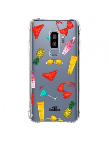 Coque Samsung S9 Plus Summer Essentials Ete Essentiel Transparente - kateillustrate