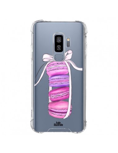 Coque Samsung S9 Plus Macarons Pink Purple Rose Violet Transparente - kateillustrate