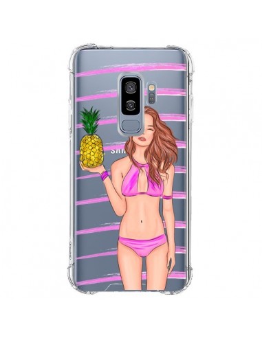 Coque Samsung S9 Plus Malibu Ananas Plage Ete Rose Transparente - kateillustrate