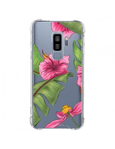 Coque Samsung S9 Plus Tropical Leaves Fleurs Feuilles Transparente - kateillustrate