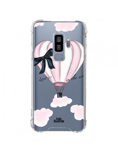 Coque Samsung S9 Plus Love is in the Air Love Montgolfier Transparente - kateillustrate
