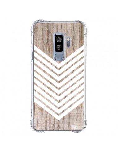 Coque Samsung S9 Plus Tribal Aztèque Bois Wood Flèche Blanc - Laetitia