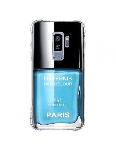 Coque Samsung S9 Plus Vernis Paris Coco Blue Bleu - Laetitia
