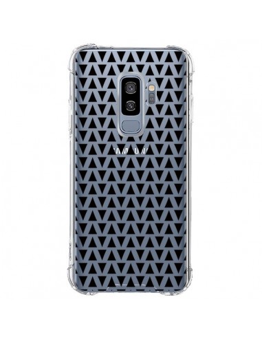 Coque Samsung S9 Plus Triangles Romi Azteque Noir Transparente - Laetitia