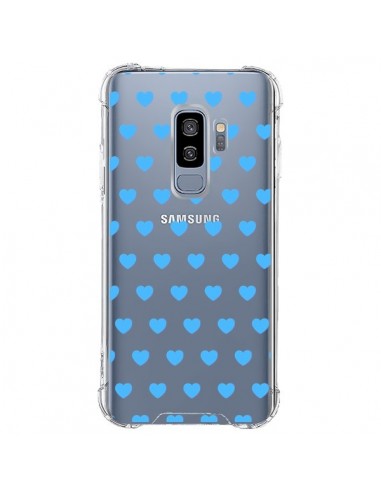 Coque Samsung S9 Plus Coeur Heart Love Amour Bleu Transparente - Laetitia
