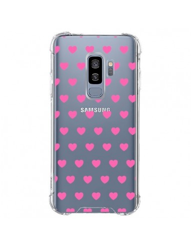 Coque Samsung S9 Plus Coeur Heart Love Amour Rose Transparente - Laetitia