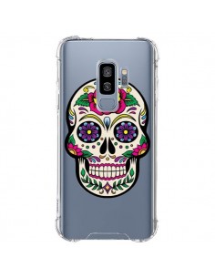 Coque Samsung S9 Plus Tête de Mort Mexicaine Fleurs...