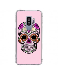 Coque Samsung S9 Plus Tête de Mort Mexicaine Rose...