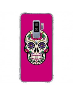 Coque Samsung S9 Plus Tête de Mort Mexicaine Rose Fushia...