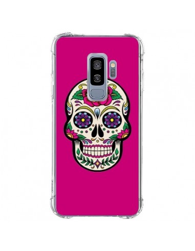 Coque Samsung S9 Plus Tête de Mort Mexicaine Rose Fushia - Laetitia
