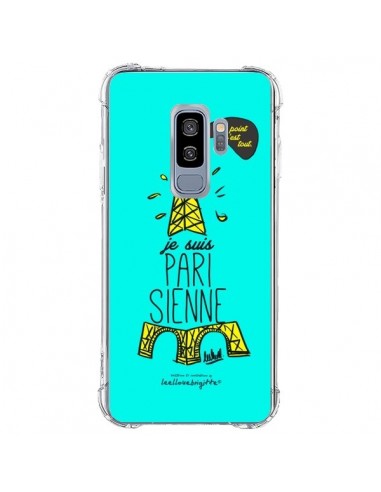 Coque Samsung S9 Plus Je suis Parisienne La Tour Eiffel Bleu - Leellouebrigitte