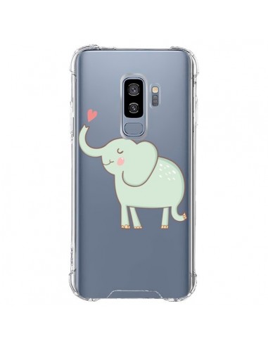 Coque Samsung S9 Plus Elephant Elefant Animal Coeur Love  Transparente - Petit Griffin