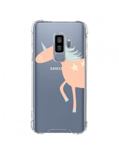 Coque Samsung S9 Plus Licorne Unicorn Rose Transparente - Petit Griffin
