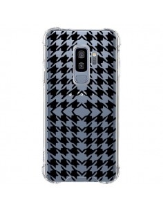 Coque Samsung S9 Plus Vichy Carre Noir Transparente -...