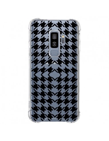 Coque Samsung S9 Plus Vichy Carre Noir Transparente - Petit Griffin