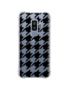 Coque Samsung S9 Plus Vichy Gros Carre noir Transparente...