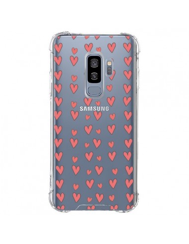 Coque Samsung S9 Plus Coeurs Heart Love Amour Rouge Transparente - Petit Griffin
