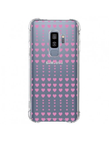 Coque Samsung S9 Plus Coeurs Heart Love Amour Rose Transparente - Petit Griffin
