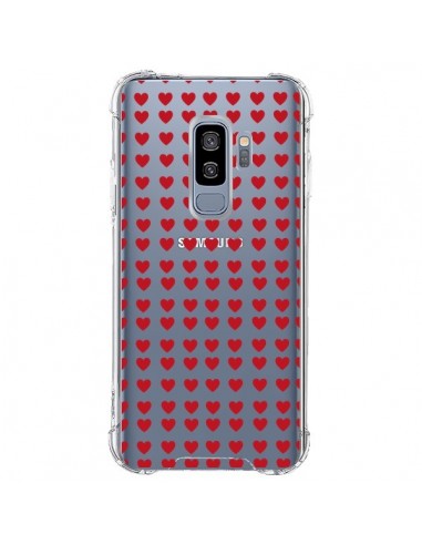 Coque Samsung S9 Plus Coeurs Heart Love Amour Red Transparente - Petit Griffin