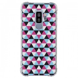 Coque Samsung S9 Plus Azteque Triangles Rose Bleu Gris -...
