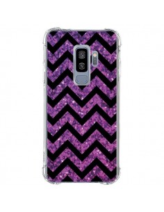 Coque Samsung S9 Plus Chevron Purple Sparkle Triangle...