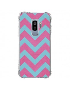 Coque Samsung S9 Plus Strawberry Chevron Rose Bleu - Mary...