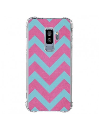 Coque Samsung S9 Plus Strawberry Chevron Rose Bleu - Mary Nesrala