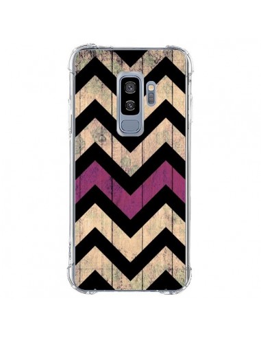 Coque Samsung S9 Plus Chevron Vintage Bois Wood - Mary Nesrala