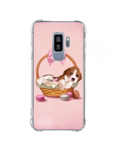 Coque Samsung S9 Plus Chien Dog Panier Noeud Papillon Macarons - Maryline Cazenave