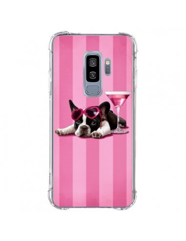 Coque Samsung S9 Plus Chien Dog Cocktail Lunettes Coeur Rose - Maryline Cazenave
