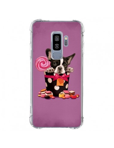 Coque Samsung S9 Plus Chien Dog Boite Noeud Papillon Pois Bonbon - Maryline Cazenave