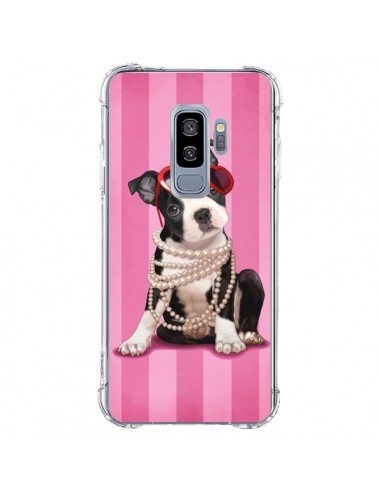 Coque Samsung S9 Plus Chien Dog Fashion Collier Perles Lunettes Coeur - Maryline Cazenave