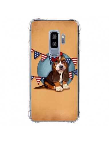 Coque Samsung S9 Plus Chien Dog USA Americain - Maryline Cazenave