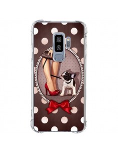 Coque Samsung S9 Plus Lady Jambes Chien Dog Pois Noeud...