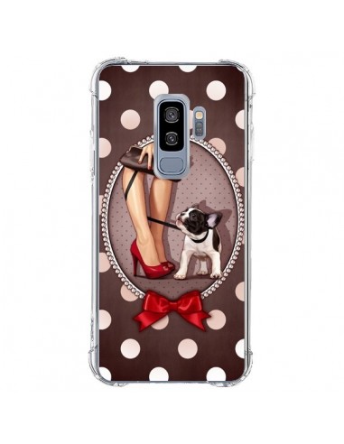 Coque Samsung S9 Plus Lady Jambes Chien Dog Pois Noeud papillon - Maryline Cazenave