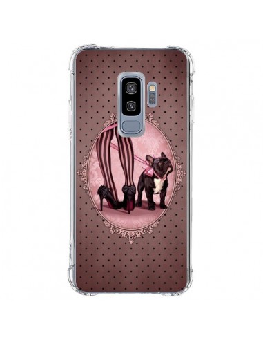 Coque Samsung S9 Plus Lady Jambes Chien Dog Rose Pois Noir - Maryline Cazenave