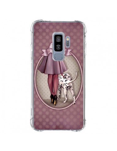 Coque Samsung S9 Plus Lady Chien Dog Dalmatien Robe Pois - Maryline Cazenave