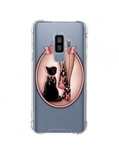 Coque Samsung S9 Plus Lady Chat Noeud Papillon Pois Chaussures Transparente - Maryline Cazenave