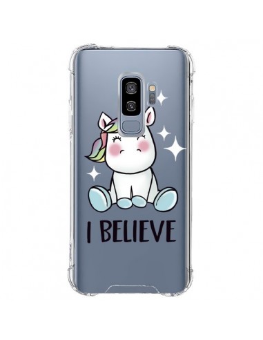 Coque Samsung S9 Plus Licorne I Believe Transparente - Maryline Cazenave