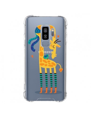 Coque Samsung S9 Plus L'oiseau et la Girafe Amour Love Transparente - Maria Jose Da Luz