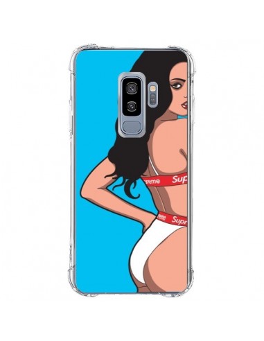 Coque Samsung S9 Plus Pop Art Femme Bleu - Mikadololo