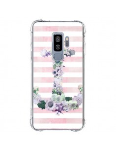 Coque Samsung S9 Plus Ancre Rose Fleurs Navire - Monica...