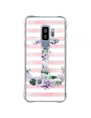 Coque Samsung S9 Plus Ancre Rose Fleurs Navire - Monica Martinez