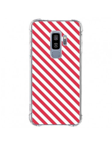 Coque Samsung S9 Plus Bonbon Candy Rose et Blanche Rayée - Nico