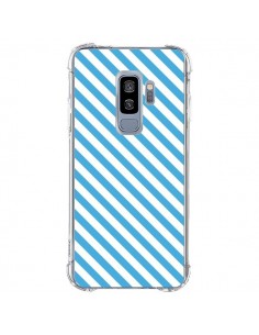 Coque Samsung S9 Plus Bonbon Candy Bleue et Blanche Rayée...