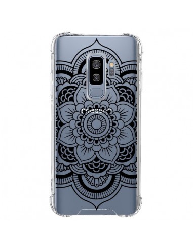Coque Samsung S9 Plus Mandala Noir Azteque Transparente - Nico