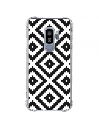 Coque Samsung S9 Plus Diamond Chevron Black and White - Pura Vida