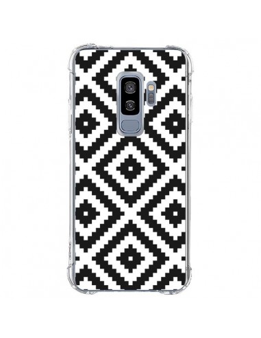 Coque Samsung S9 Plus Diamond Chevron Black and White - Pura Vida