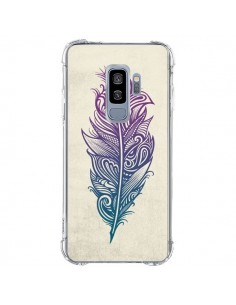 Coque Samsung S9 Plus Feather Plume Arc En Ciel - Rachel...