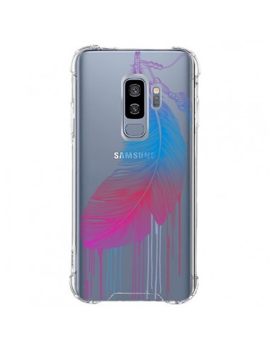 Coque Samsung S9 Plus Plume Feather Arc en Ciel Transparente - Rachel Caldwell